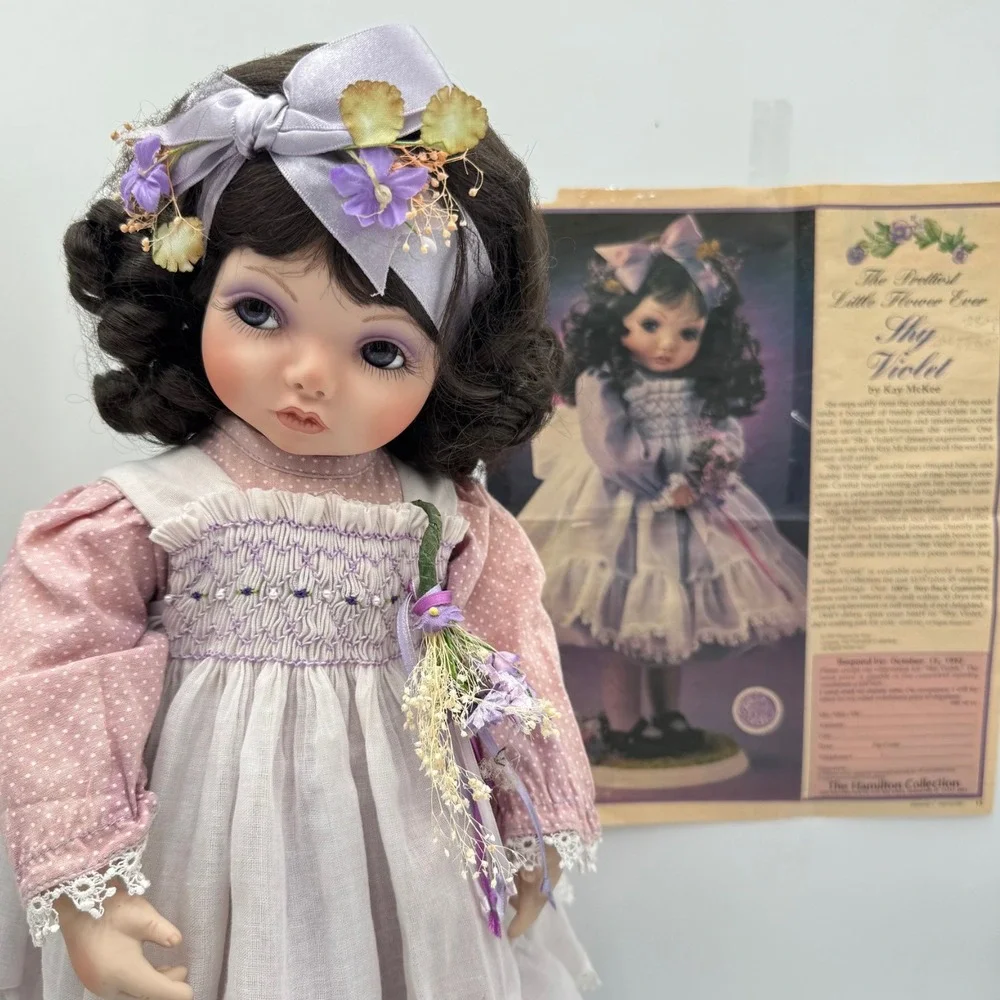 Vintage Kay McKee Shy Violet Porcelain Doll Hamilton Collection 1991 w/ Box Auth